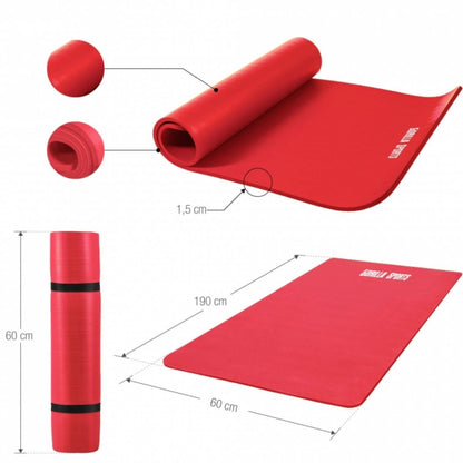 TWEEDE KANS Rood - Yogamat Deluxe 190 x 100 x 1,5 cm Gorilla Sports