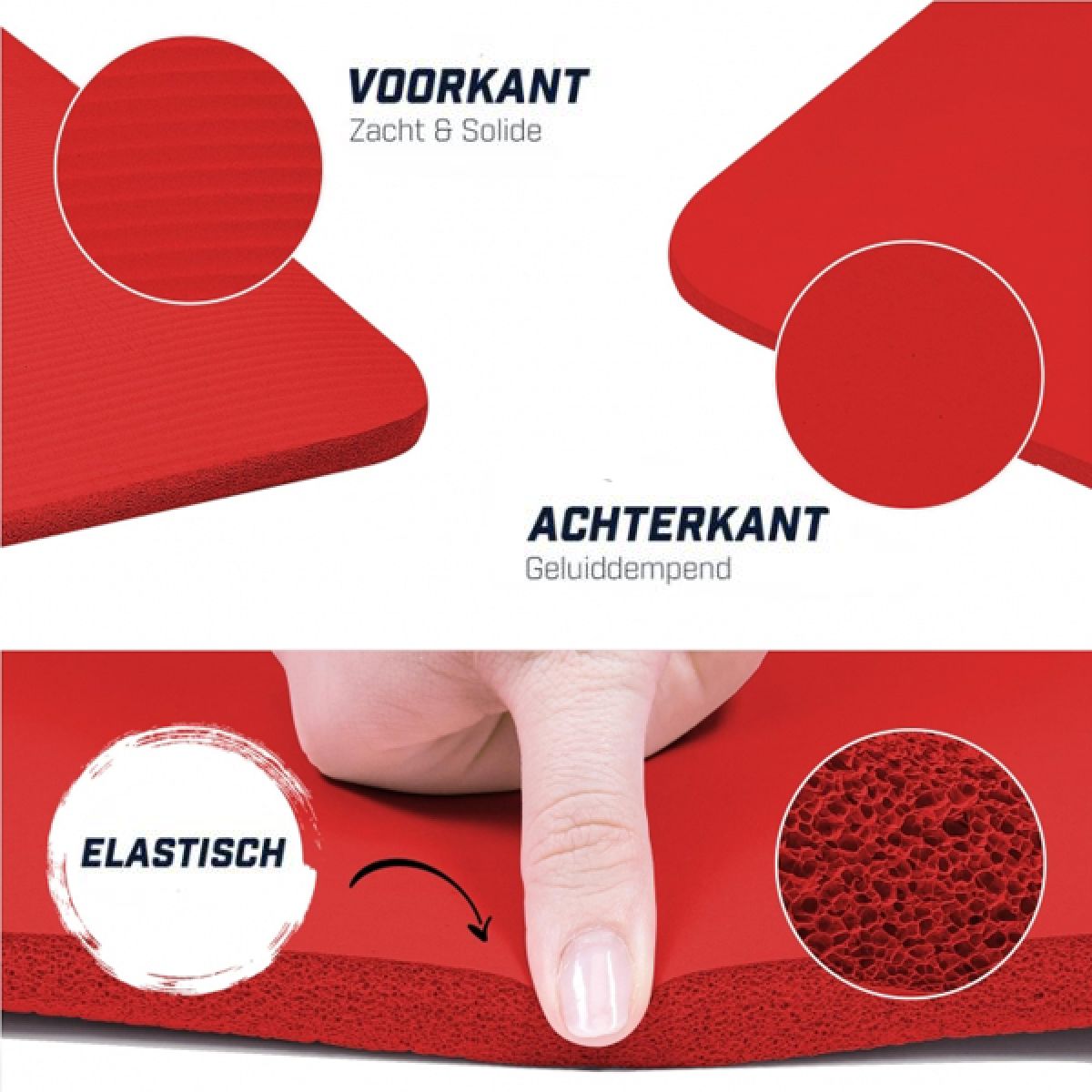 TWEEDE KANS Rood - Yogamat Deluxe 190 x 100 x 1,5 cm Gorilla Sports