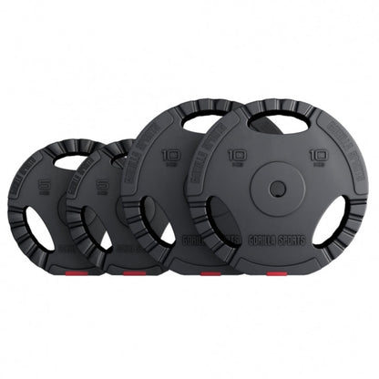 TWEEDE KANS Voordeelbundel 30 kg (2 x 10 kg en 2 x 5 kg) Halterschijven Gripper Kunststof - 30/31 mm Gorilla Sports