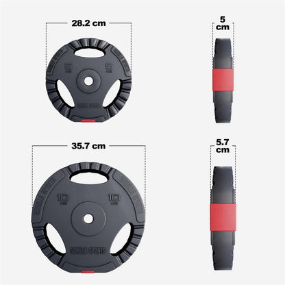 TWEEDE KANS Voordeelbundel 30 kg (2 x 10 kg en 2 x 5 kg) Halterschijven Gripper Kunststof - 30/31 mm Gorilla Sports