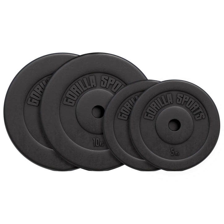 TWEEDE KANS Voordeelbundel 30 kg (2 x 10 kg en 2 x 5 kg) Halterschijven Kunststof - 30/31 mm Gorilla Sports