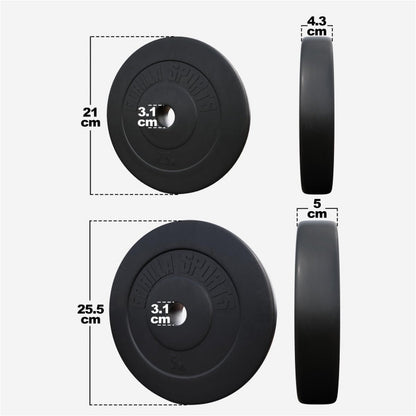 TWEEDE KANS Voordeelbundel 30 kg (4 x 5 kg en 4 x 2,5 kg) halterschijven Kunststof - 30/31 mm Gorilla Sports