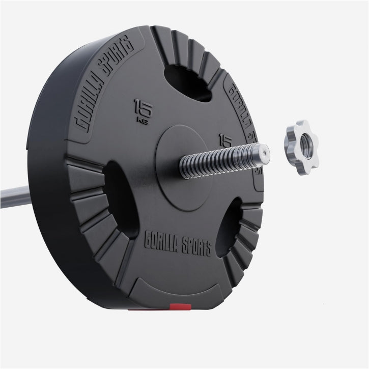 TWEEDE KANS Voordeelbundel Halterschijven Gripper Kunststof 2 x 15 kg - 30/31 mm Gorilla Sports