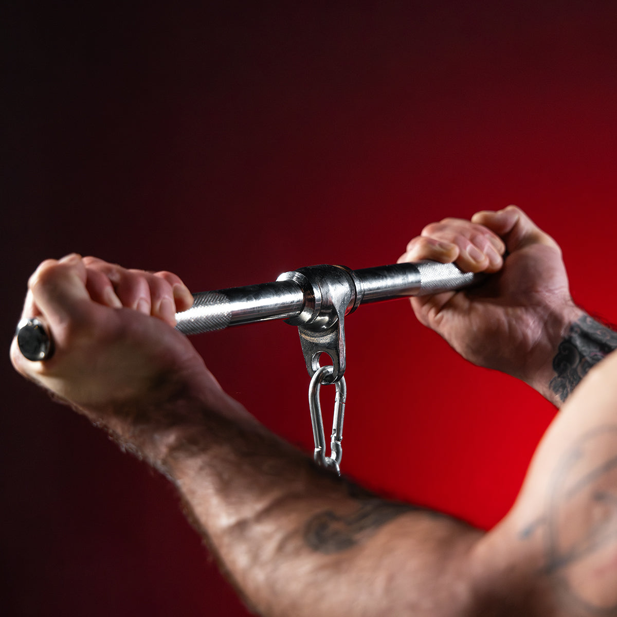 Ensemble de poignées d'entraînement : poignée d'aviron étroite, barre triceps/biceps et poignée à une main