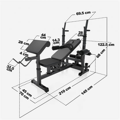 Universele Halterbank Zwart Met 40 kg Halterset Kunststof Gorilla Sports