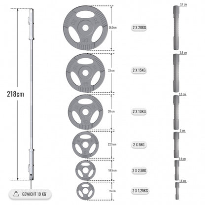 Vlakke halterbank met 130 kg olympische halter Gorilla Sports