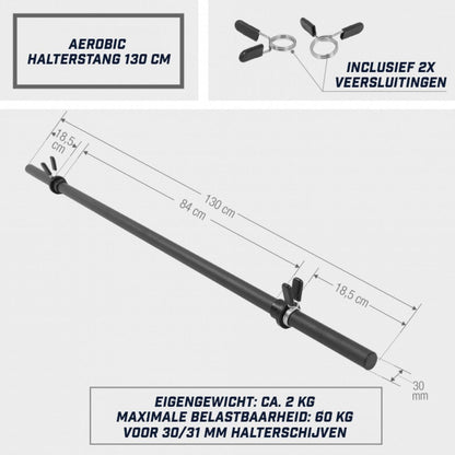 Voordeel Aerobics Halterstangen 130 cm - 5 stuks Gorilla Sports