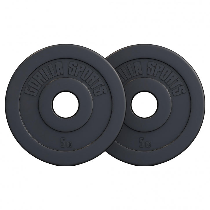 Voordeelbundel 10 kg (2 x 5 kg) Olympische Halterschijven Kunststof - 50 mm Gorilla Sports