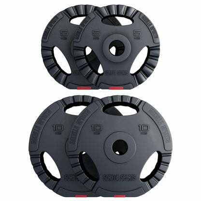 Voordeelbundel 30 kg - (2 x 10 en 2 x 5 kg) Olympische Halterschijven Gripper kunststof 50/51 mm Gorilla Sports