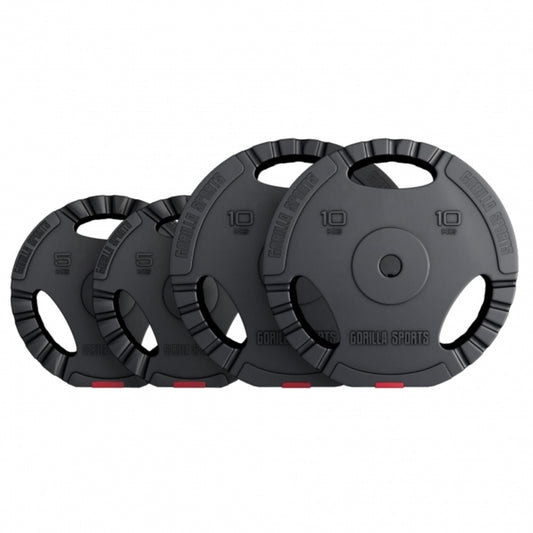 Voordeelbundel 30 kg (2 x 10 kg en 2 x 5 kg) Halterschijven Gripper Kunststof - 30/31 mm Gorilla Sports