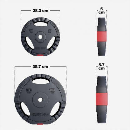 Voordeelbundel 30 kg (2 x 10 kg en 2 x 5 kg) Halterschijven Gripper Kunststof - 30/31 mm Gorilla Sports