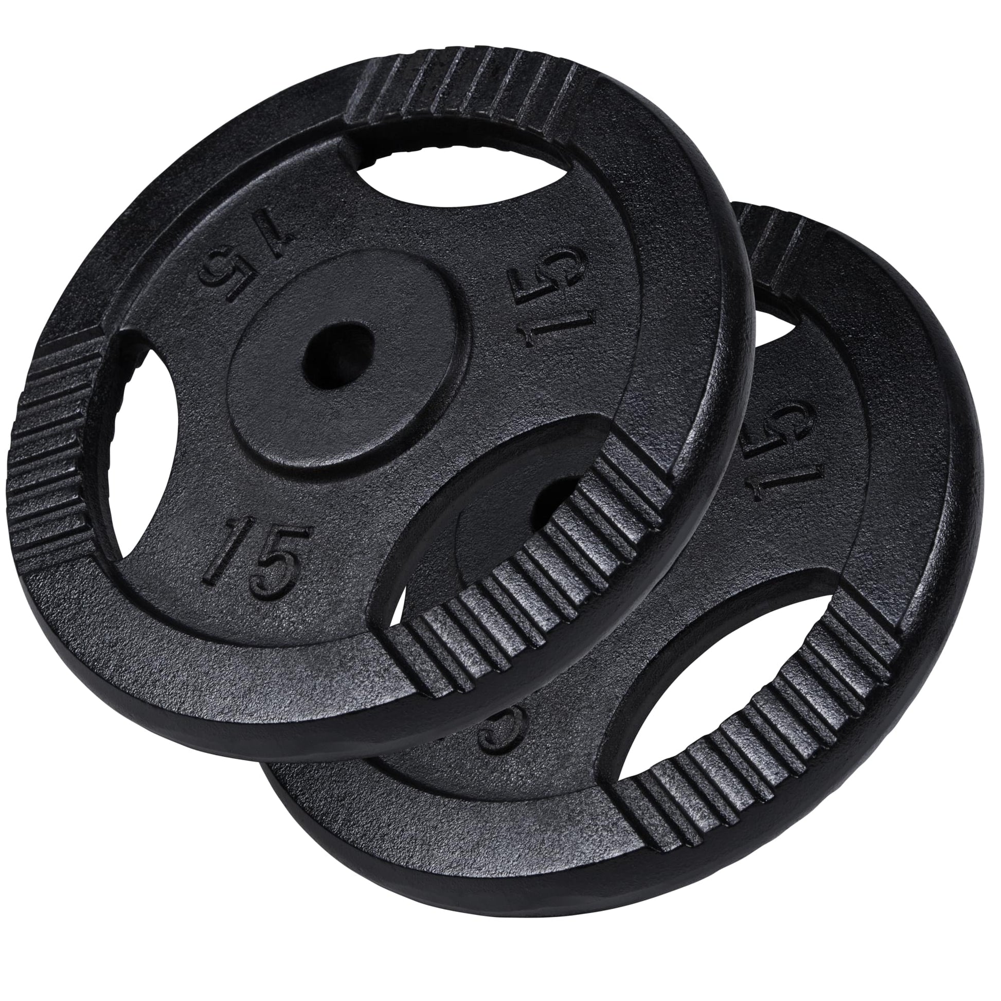 Voordeelbundel 30 kg (2 x 15 kg) Halterschijven Gripper Gietijzer zwart - 30 mm Gorilla Sports