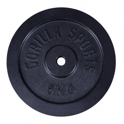 Voordeelbundel 30 kg Halterschijven Gietijzer Zwart - 30 mm Gorilla Sports