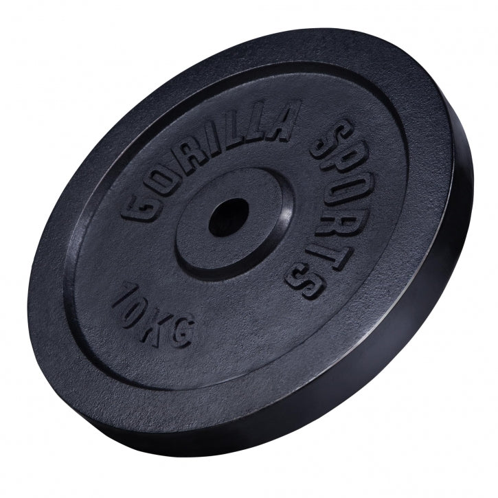 Voordeelbundel 30 kg Halterschijven Gietijzer Zwart - 30 mm Gorilla Sports