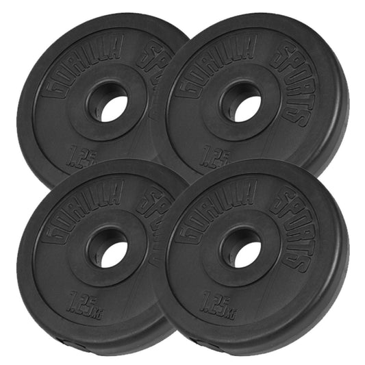 Voordeelbundel 5 kg (4x1.25 kg) Halterschijven Kunststof Gorilla Sports