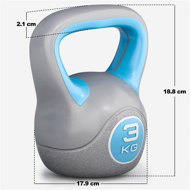 Voordeelset Kettlebells 3, 6 en 8 kg Kunststof Trendy Gorilla Sports