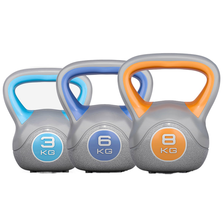 Voordeelset Kettlebells 3, 6 en 8 kg Kunststof Trendy Gorilla Sports