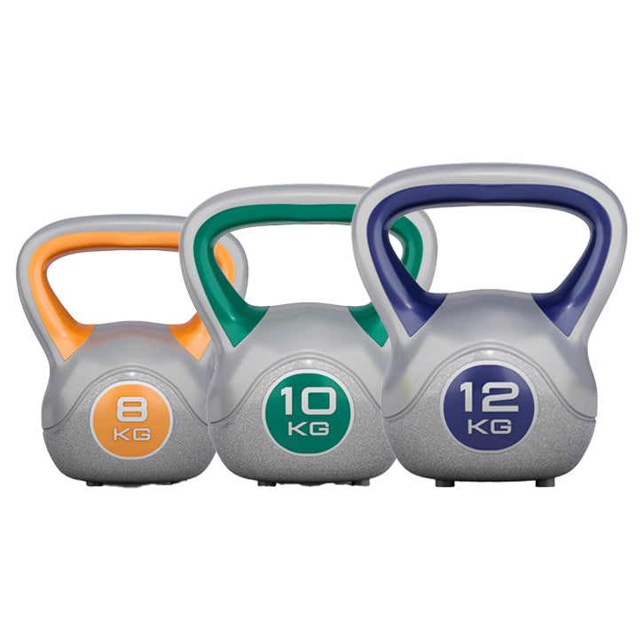 Voordeelset Kettlebells 8, 10 en 12 kg Kunststof Trendy Gorilla Sports