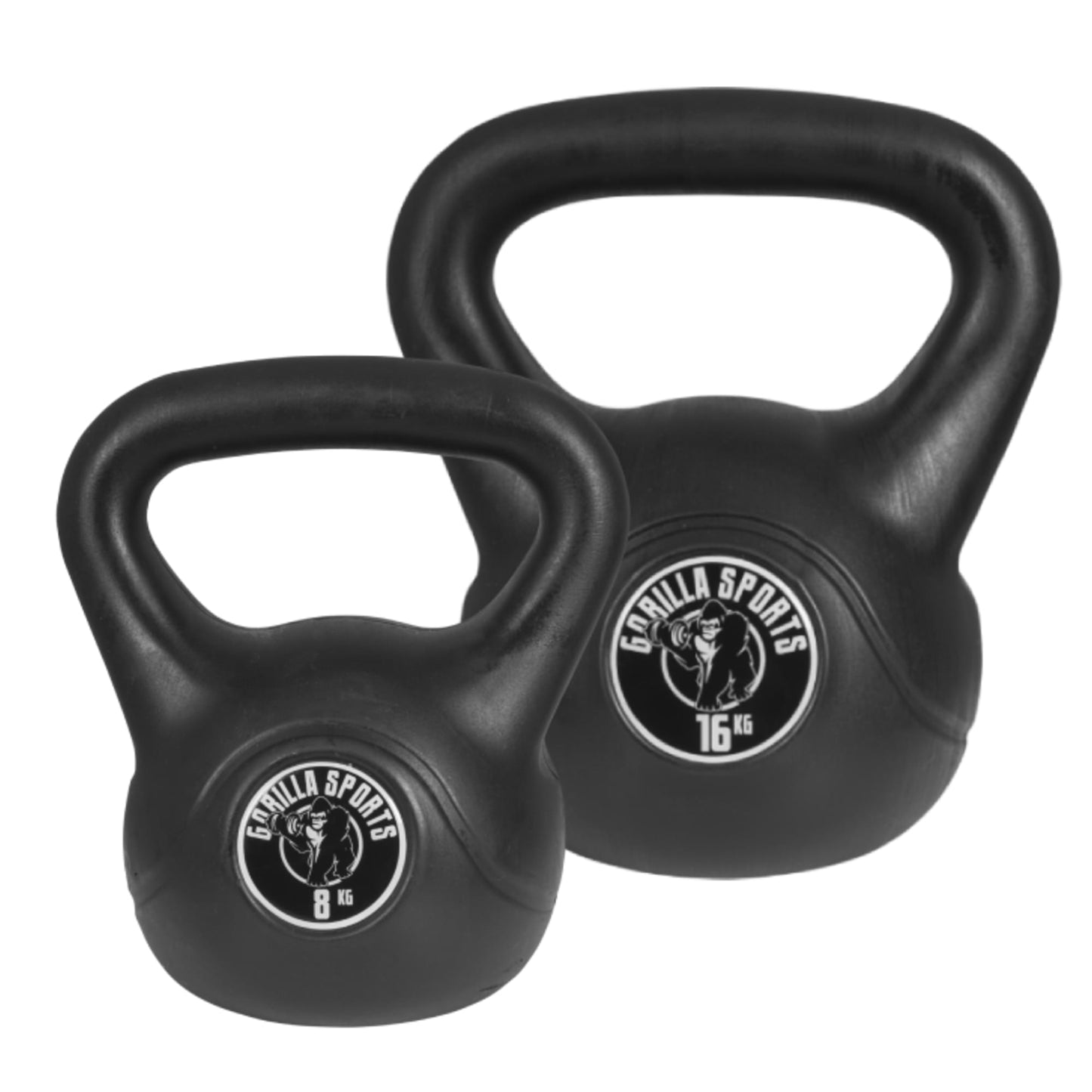 Voordeelset Kettlebells 8 en 16 kg Kunststof Gorilla Sports