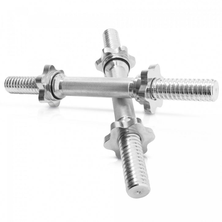 Voordeelset halterstang met dumbellstangen schroefsluiting zilver - 30 mm Gorilla Sports