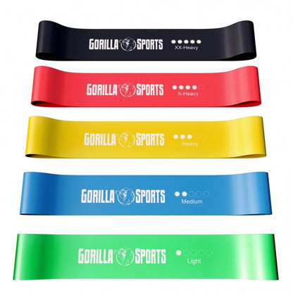 Weerstandsbanden set van 5 met draagtas Gorilla Sports