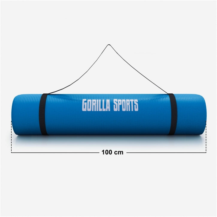 Gorilla Sports Yogamat Deluxe 190 x 100 x 1,5 cm Blauw