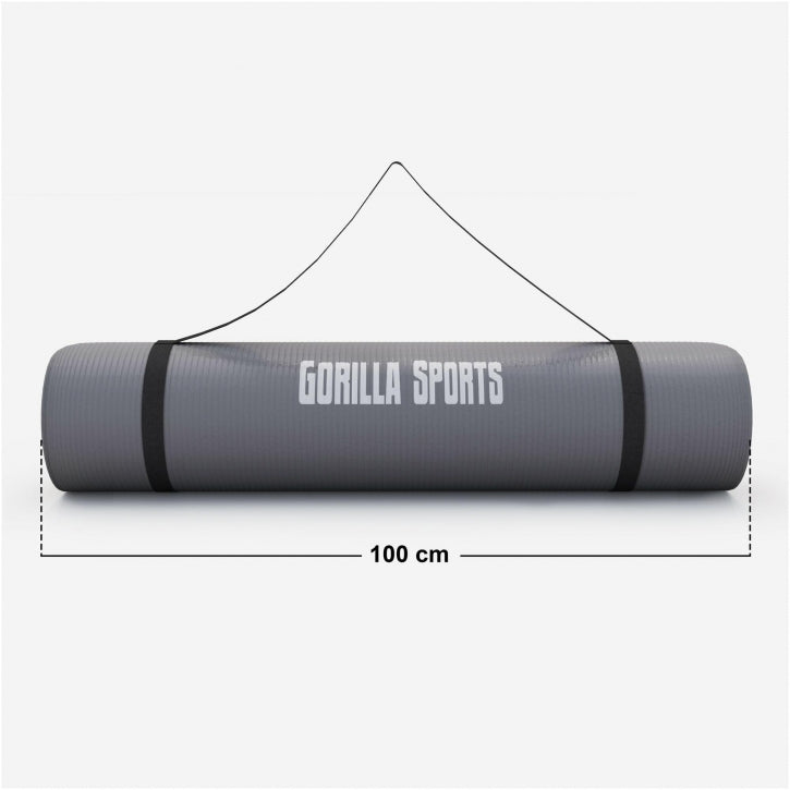 Gorilla Sports Yogamat Deluxe 190 x 100 x 1,5 cm Grijs