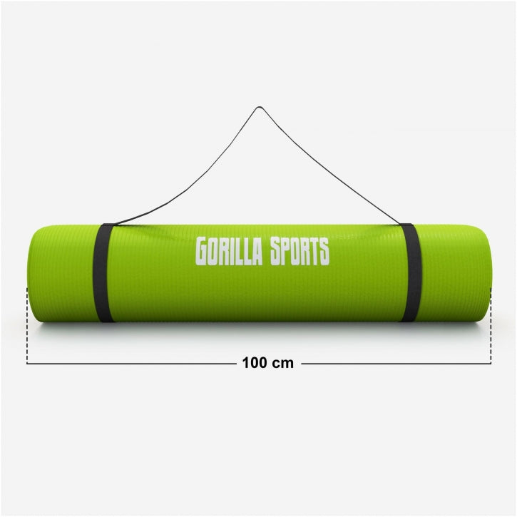 Gorilla Sports Yogamat Deluxe 190 x 100 x 1,5 cm Lime groen