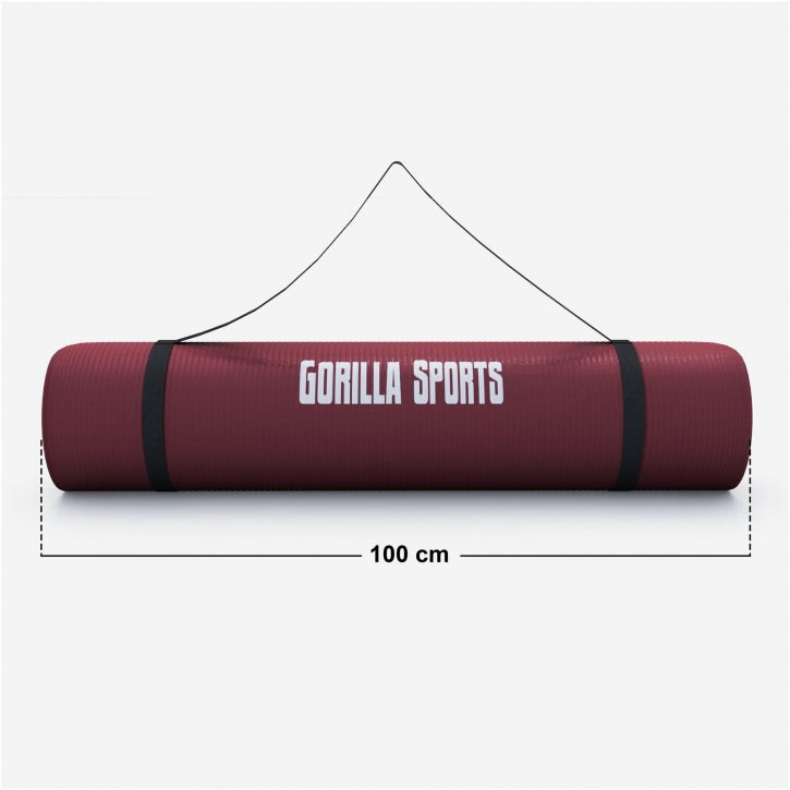 Gorilla Sports Yogamat Deluxe 190 x 100 x 1,5 cm Robijn