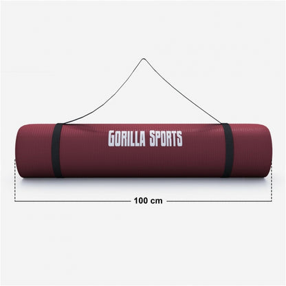 Gorilla Sports Yogamat Deluxe 190 x 100 x 1,5 cm Robijn