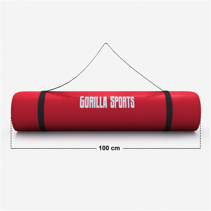 Gorilla Sports Yogamat Deluxe 190 x 100 x 1,5 cm Rood