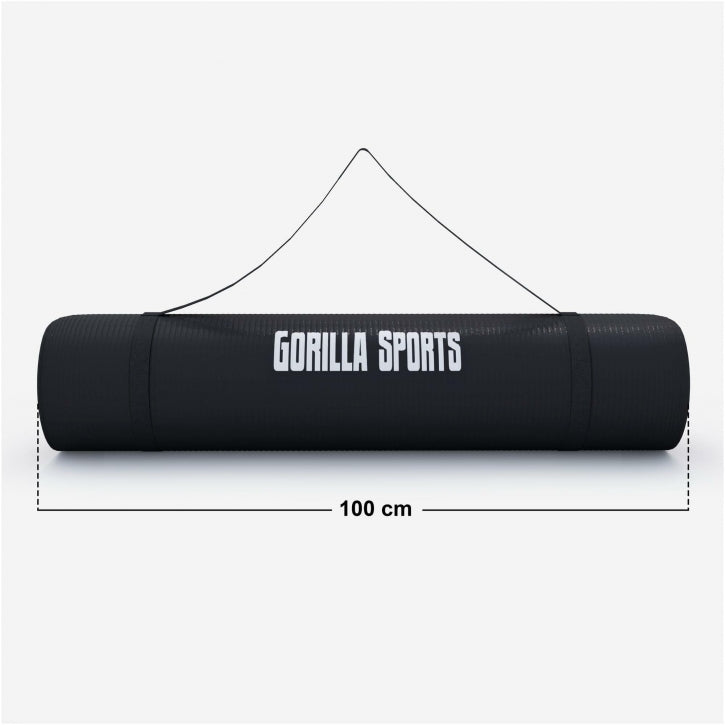 Yogamat Deluxe 190 x 100 x 1,5 cm Zwart Gorilla Sports