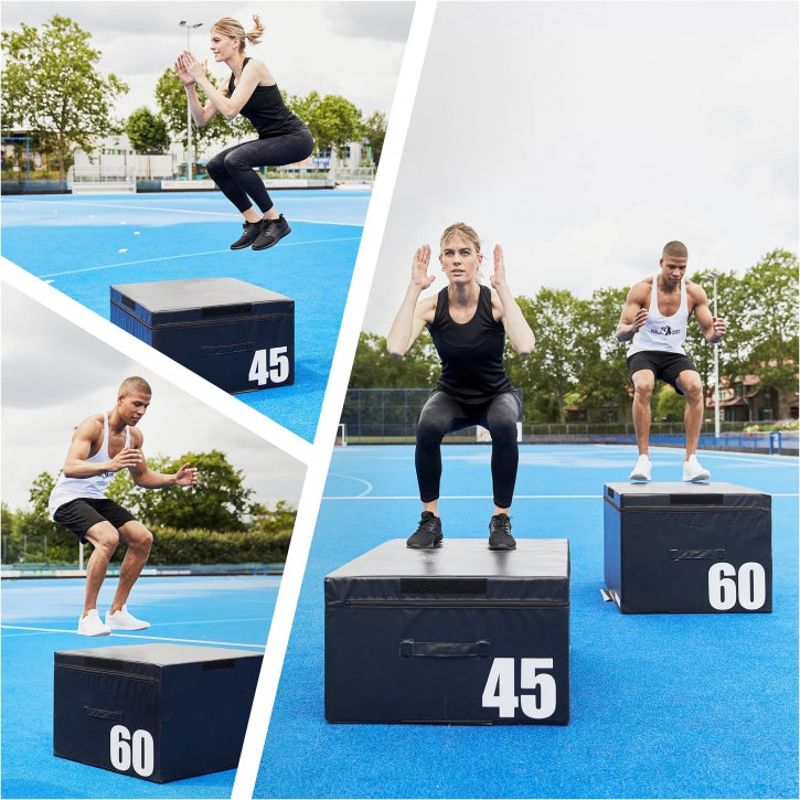 Plyobox Sport-Tec 45 Cm – Saut, Détente, CrossFit – Pieds Antidérapants, Surface Caoutchouc, Nettoyage Facile