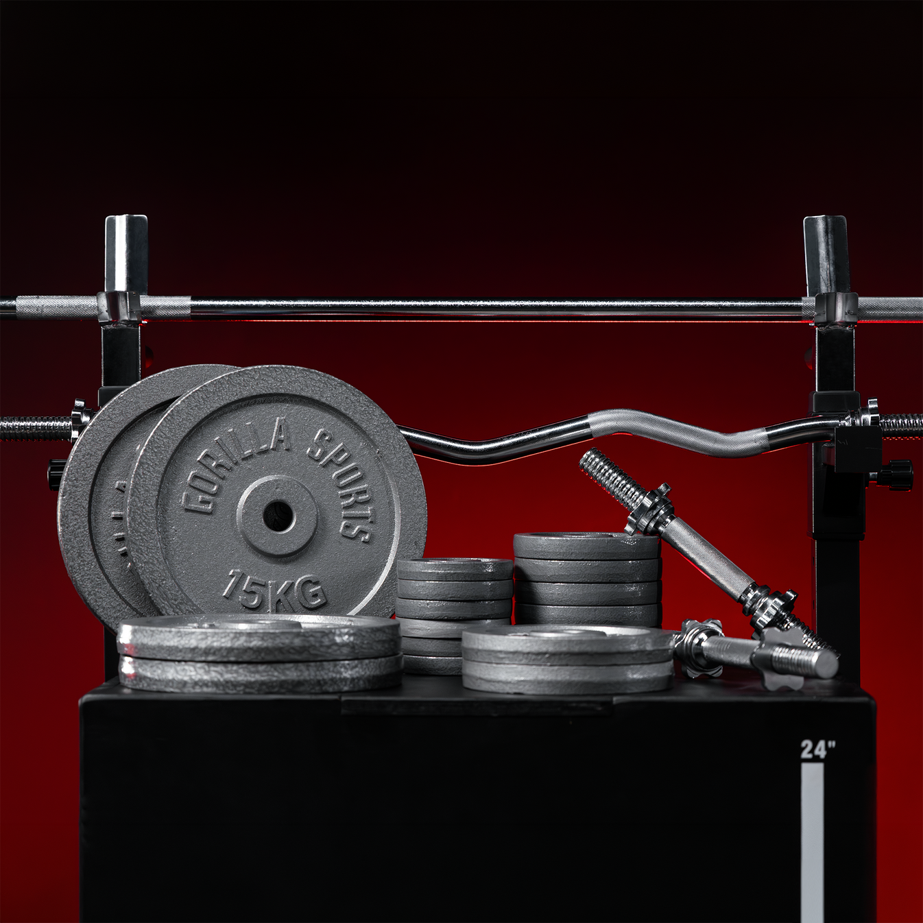 Ensemble d'haltères 108 kg Fonte - Bouchon à vis 30 mm