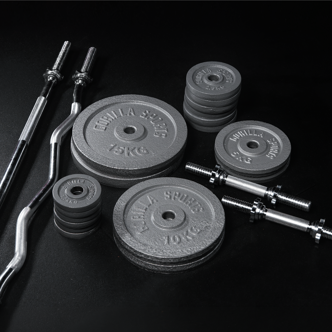 Ensemble d'haltères 108 kg Fonte - Bouchon à vis 30 mm
