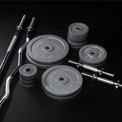 Ensemble d'haltères 108 kg Fonte - Bouchon à vis 30 mm