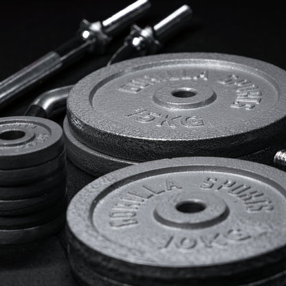Ensemble d'haltères 108 kg Fonte - Bouchon à vis 30 mm