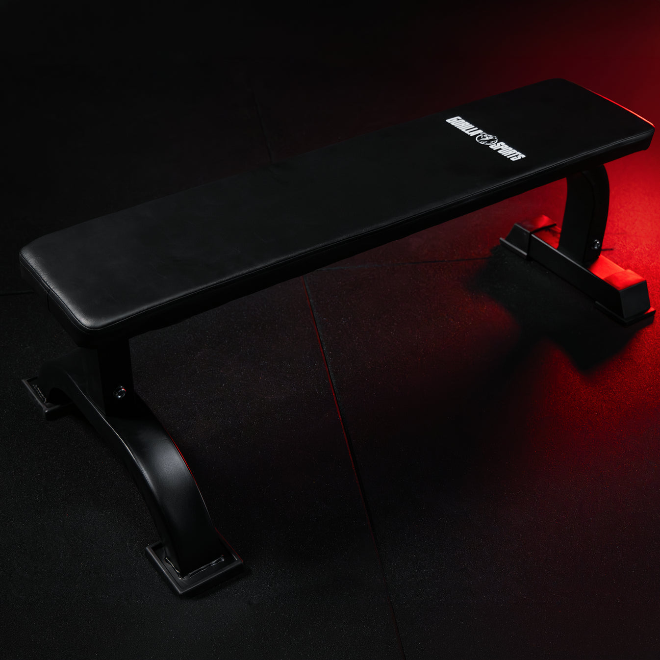 Vlakke fitnessbank zwart
