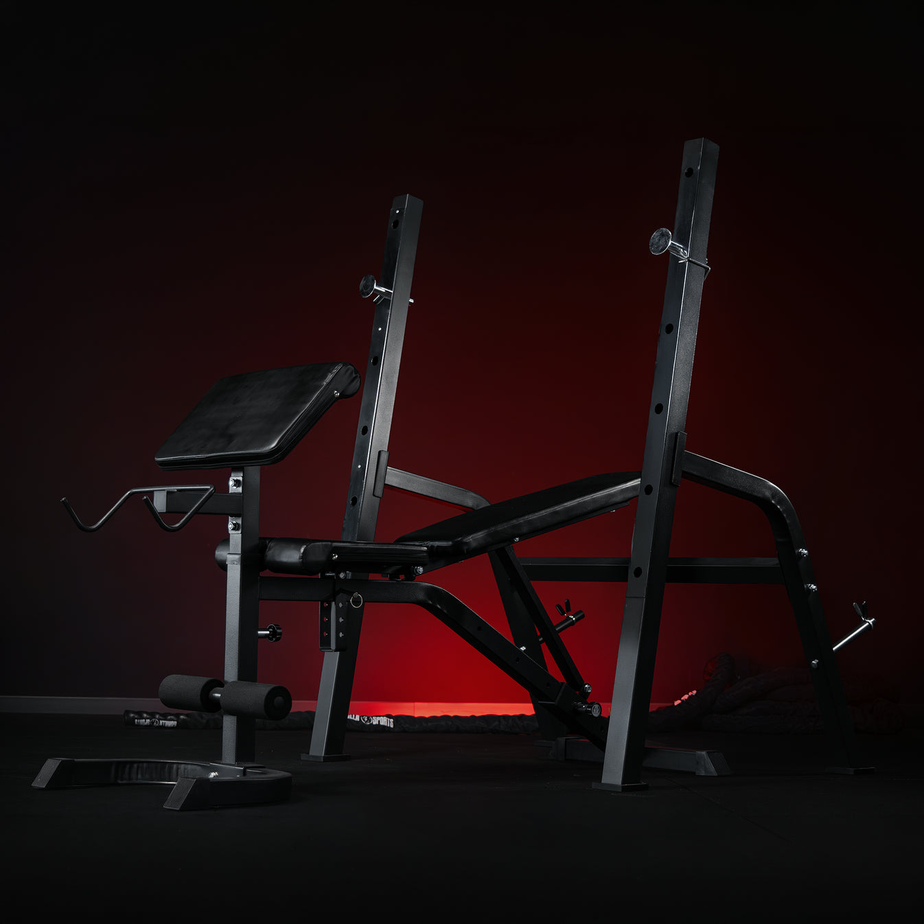 Halterbank met squat rack wit