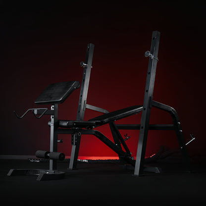 Halterbank met squat rack wit