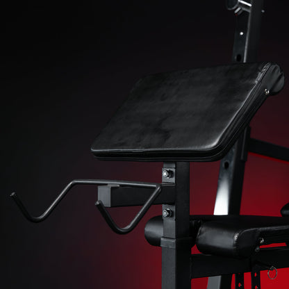 Halterbank met squat rack wit