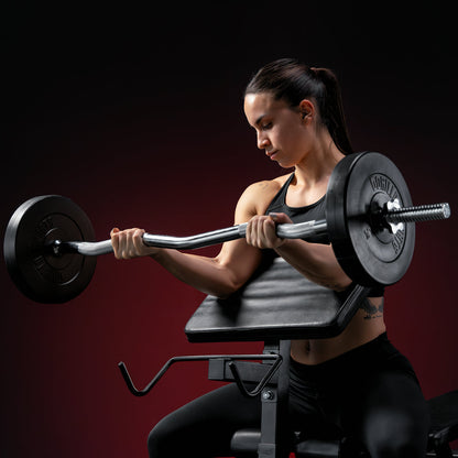 Halterbank met squat rack wit