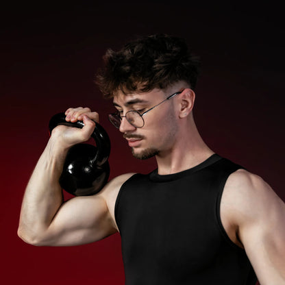 Kettlebell (16 kg) en fonte noire