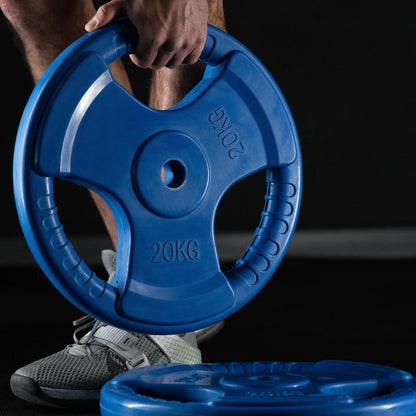 Halterschijf 2,5 kg gripper gietijzer rubber coating - 30/31 mm