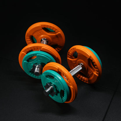 Dumbbell Set 20 kg Gripper Cast Iron Rubber Coating - Spring Lock