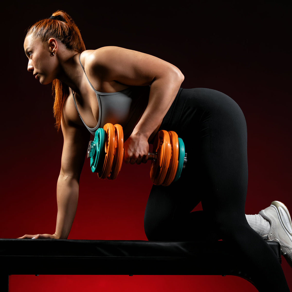 Dumbellset 30 kg gripper gietijzer rubber coating - veersluiting
