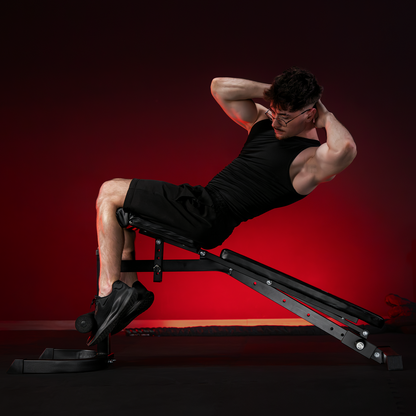 Verstelbare fitnessbank met Curlrack wit