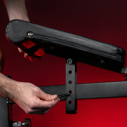Verstelbare fitnessbank met Curlrack wit