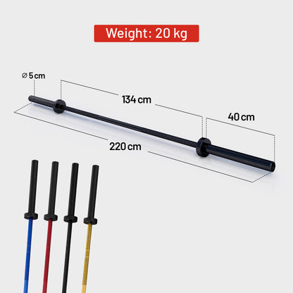 Olympische halterstang 220 cm - 50/51 mm Blauw
