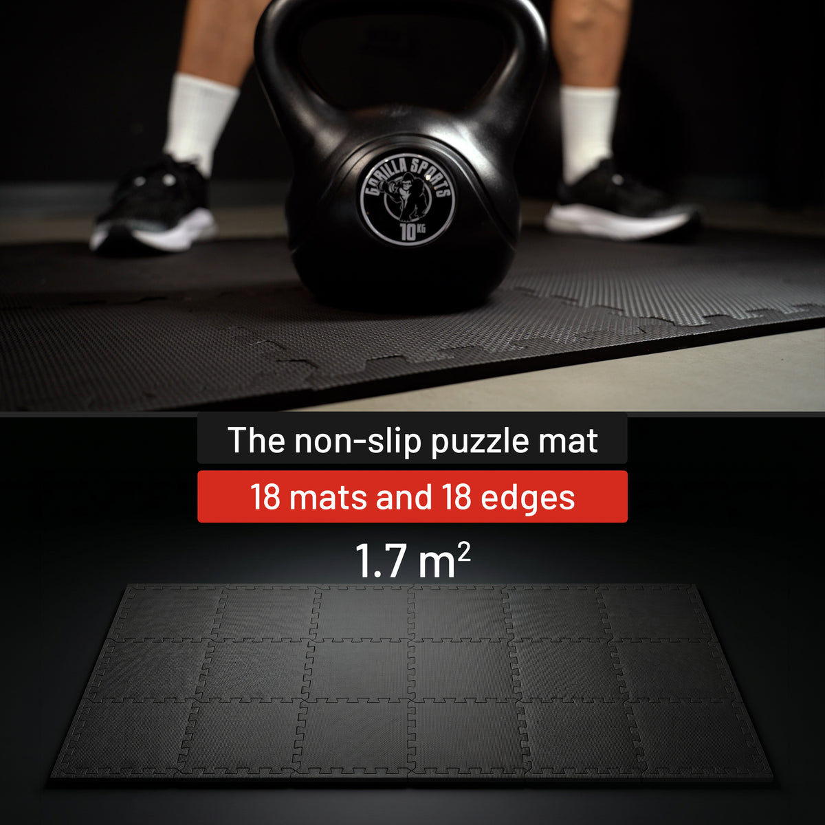 Floor Protection Mats 30 x 30 cm 18 mats incl. end pieces Black